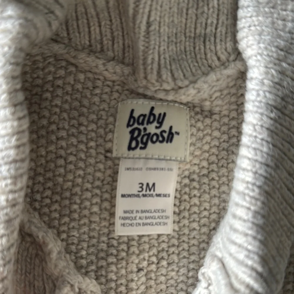 Baby B’gosh Cream Cable Knit Shawl Collar Cardigan | 3M